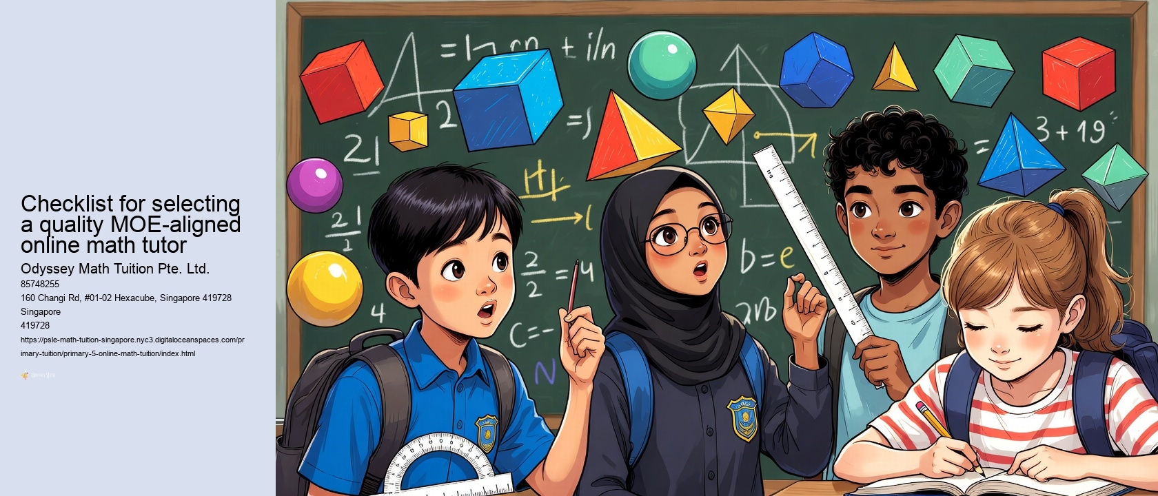 Checklist for selecting a quality MOE-aligned online math tutor
